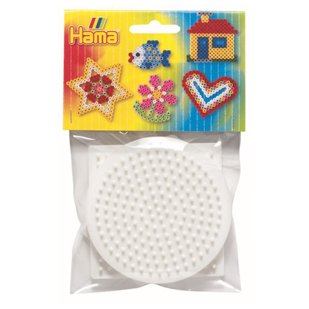 Hama Small Square/Round/Hexagonal Pegboard Set For Beads Building Toy 5+ (3 Pieces)