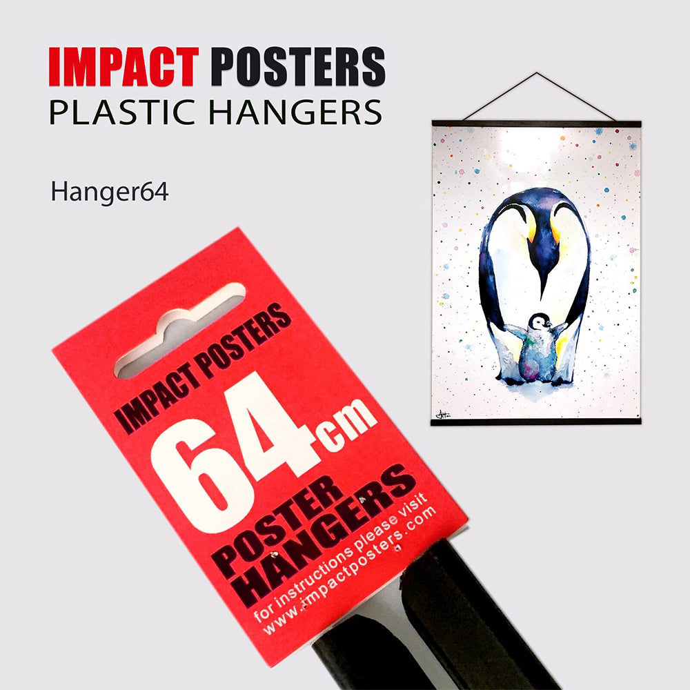 Frames & Hangers Wall Art Magnetic Sleek Poster Hanger 64cm Pair Home Decor (4 Pack) — image 2