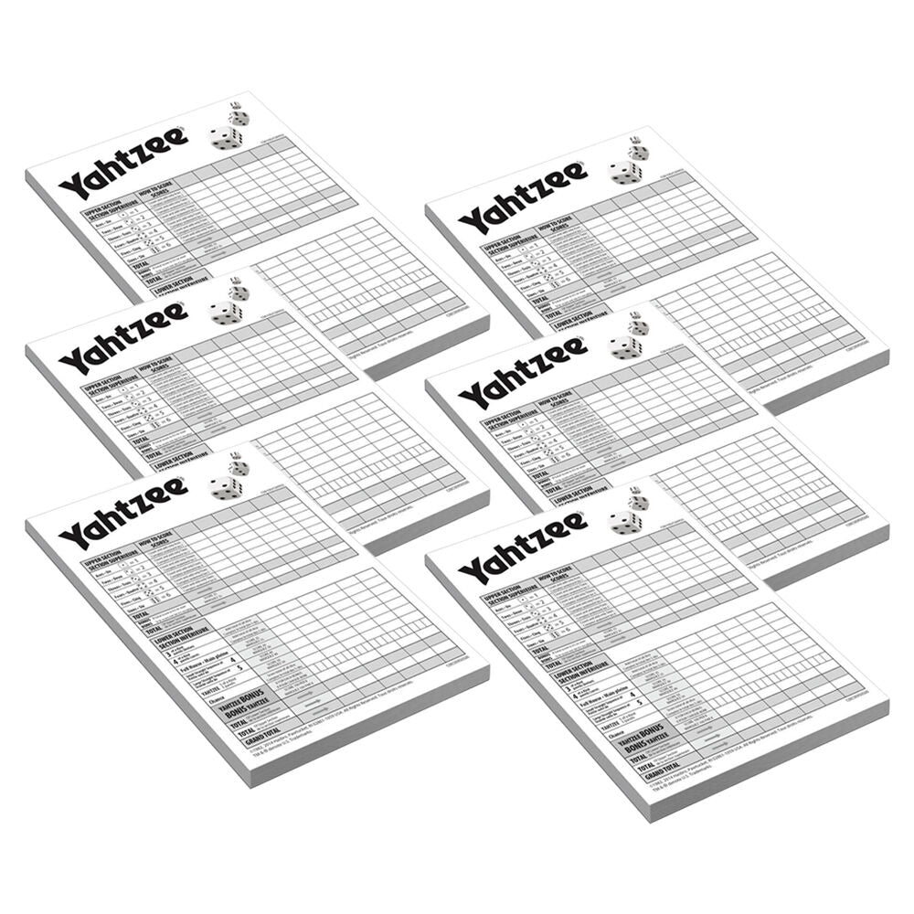 Hasbro Yahtzee 80 Page Refill Score Pads Game for Family and Friends 8Y+ (6 Pack)