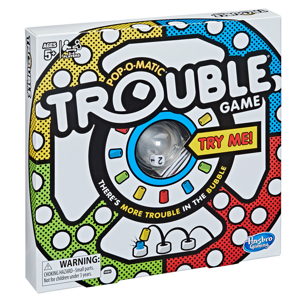 Hasbro 5Y+ Classic Trouble Board Game With Pop-o-Matic Bubble Dice