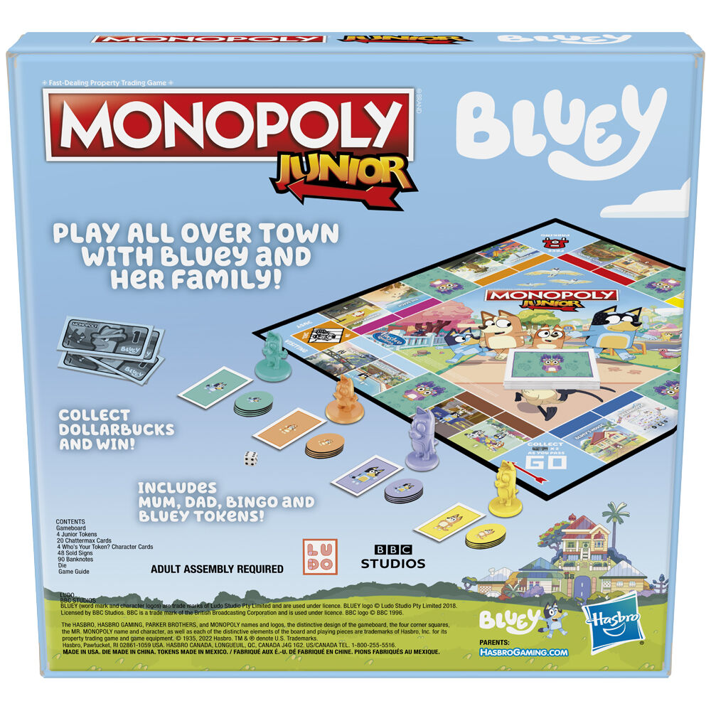 Hasbro 5Y+ Bluey and Friends Monopoly Junior Family Board Game — image 2
