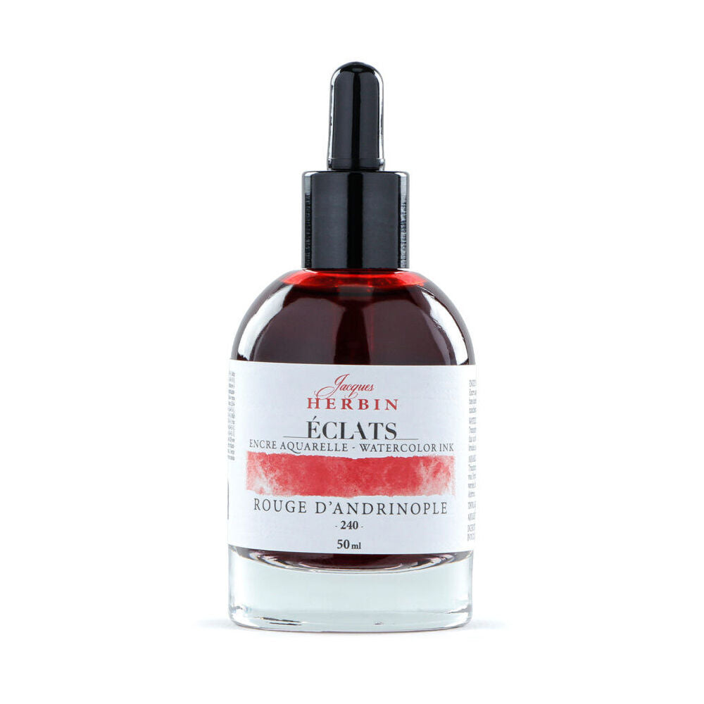 Herbin Eclats Glass Bottle Watercolour Ink w/ Dropper 50ml Turkey Red (2 Pack) — image 2