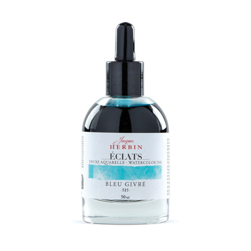 Herbin Eclats Glass Bottle Intense Watercolour Ink w/ Dropper 50ml Ice Blue (2 Pack) — image 2