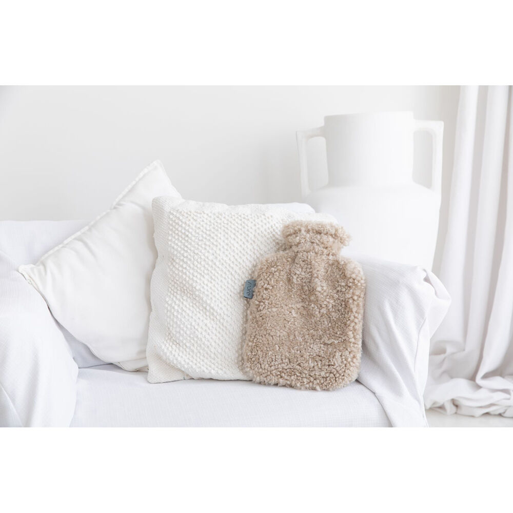 Huxford Grove Oatmeal The Kingston Sheepskin Hot Water Bottle Cover w/ Flask — image 2