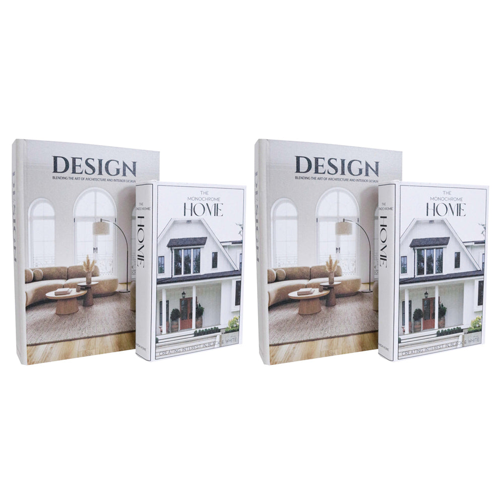 LVD 2pc LVD Design Homes MDF/Canvas Book Box Living Room Decor Set 24cm/29cm (2 Pack)