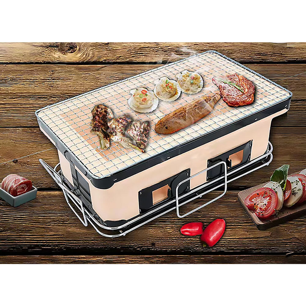 Healthy Choice 40.5cm Clay Firebox Hibachi Tabletop Dual Charcoal Grill/Mini BBQ — image 6