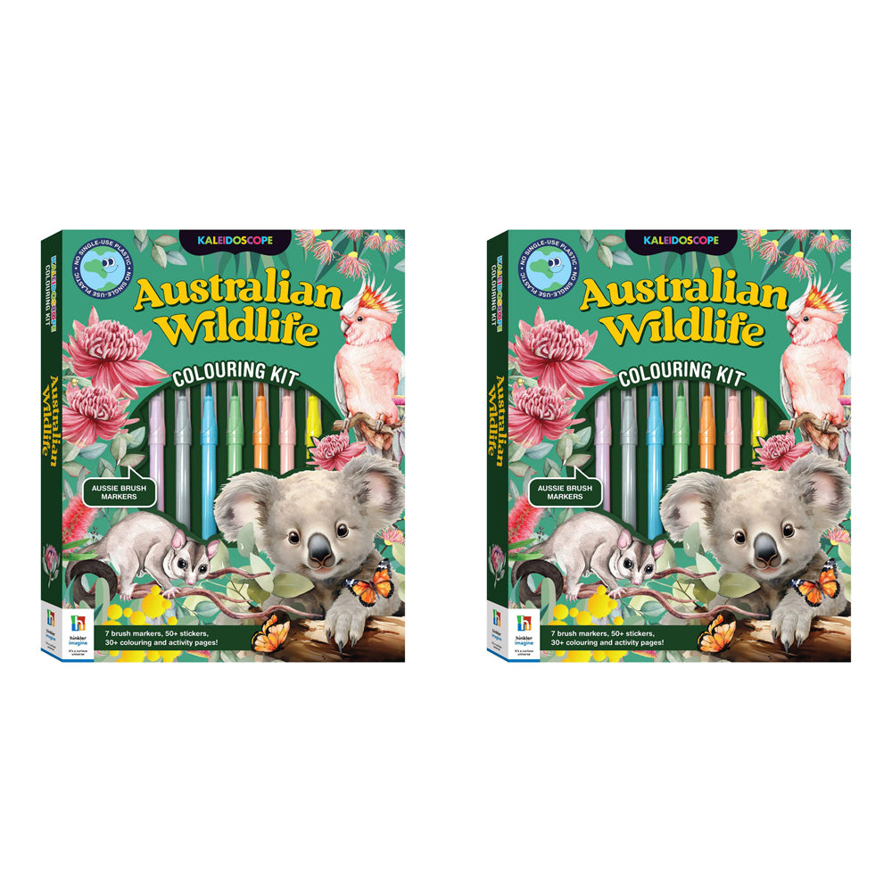 Kaleidoscope Australian Wildlife 29x23cm Kids/Children Colouring Kit 8y+ (2 Pack)