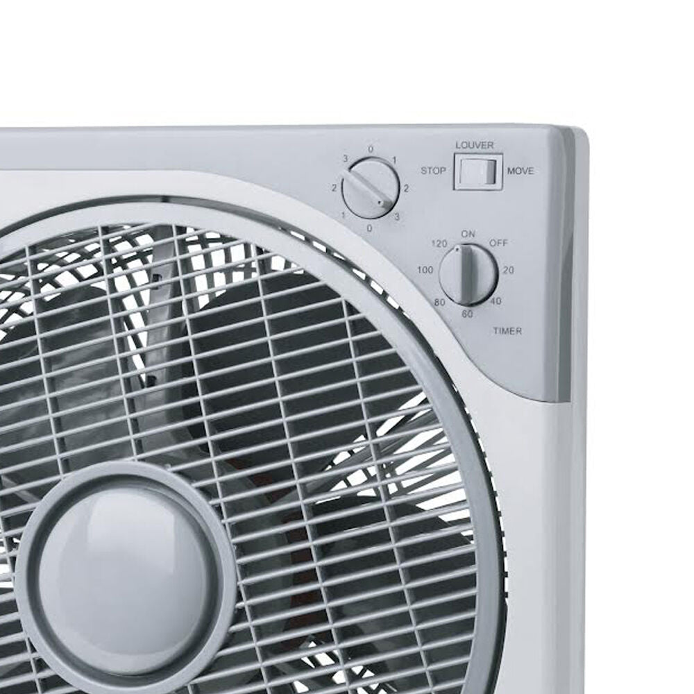 Heller 30cm Box Fan 3 Speed/Timer/Rotating Louvres Floor Air Cooler/Cooling — image 2