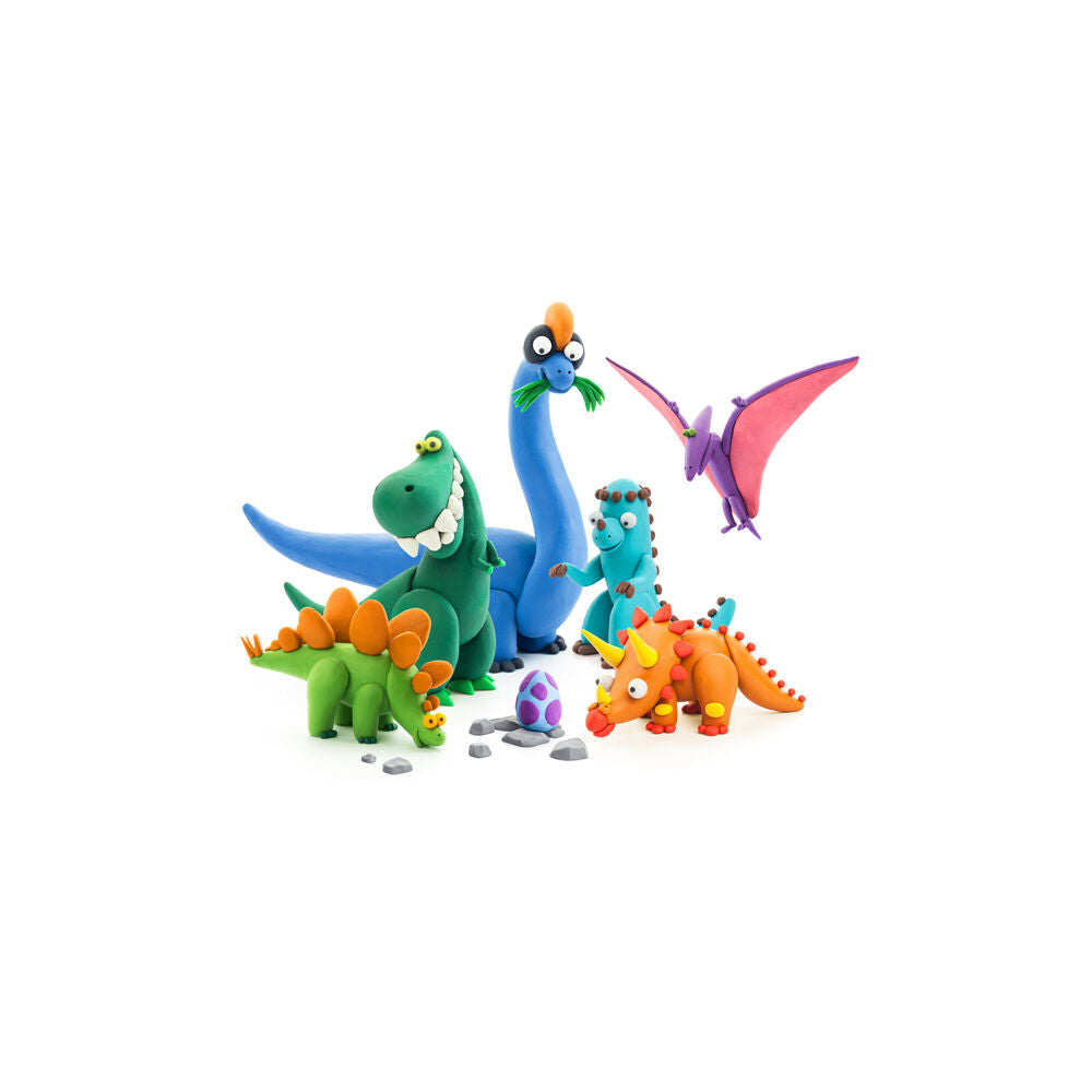Hey Clay 3y+ Dinos Theme Modelling Set w/15 Colour Cans & 2 Tools — image 2