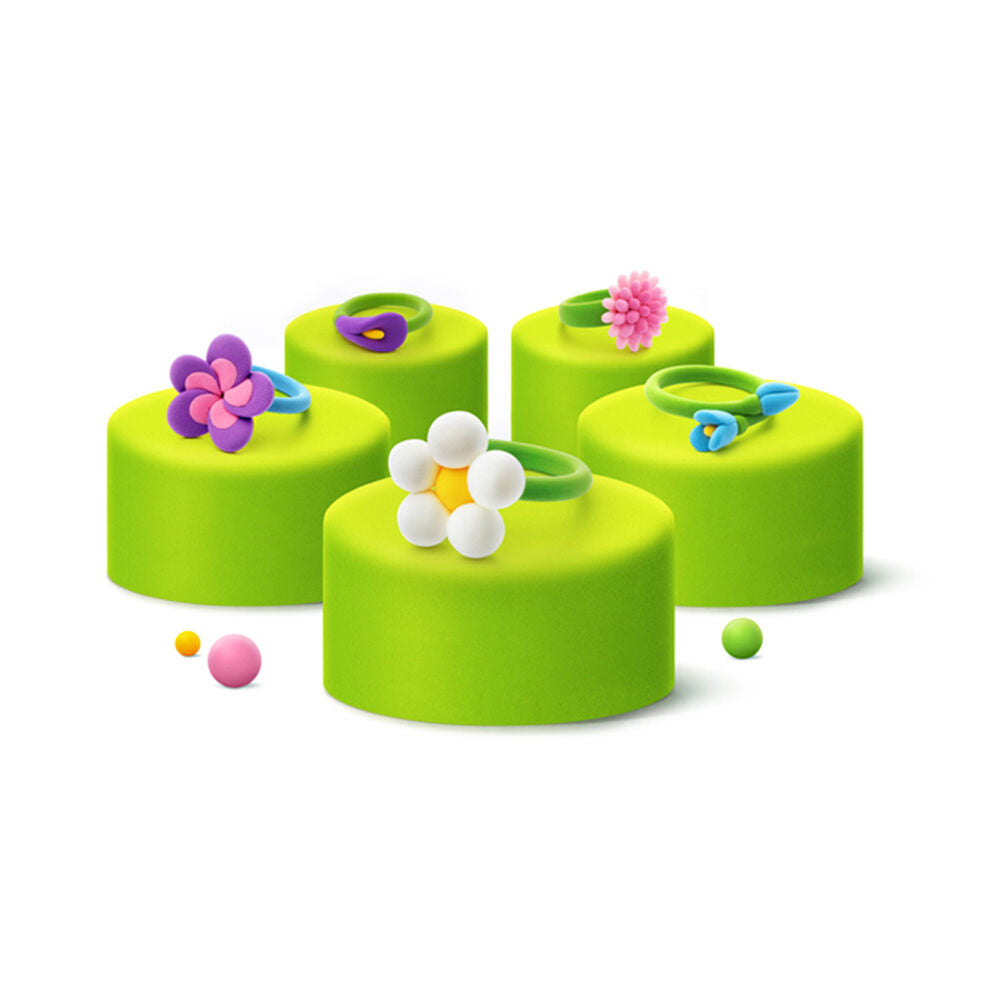 Hey Clay Bijou Flower Rings Kids Modelling-Clay Kit Multi-Coloured 3y+ (5 Pieces) — image 4