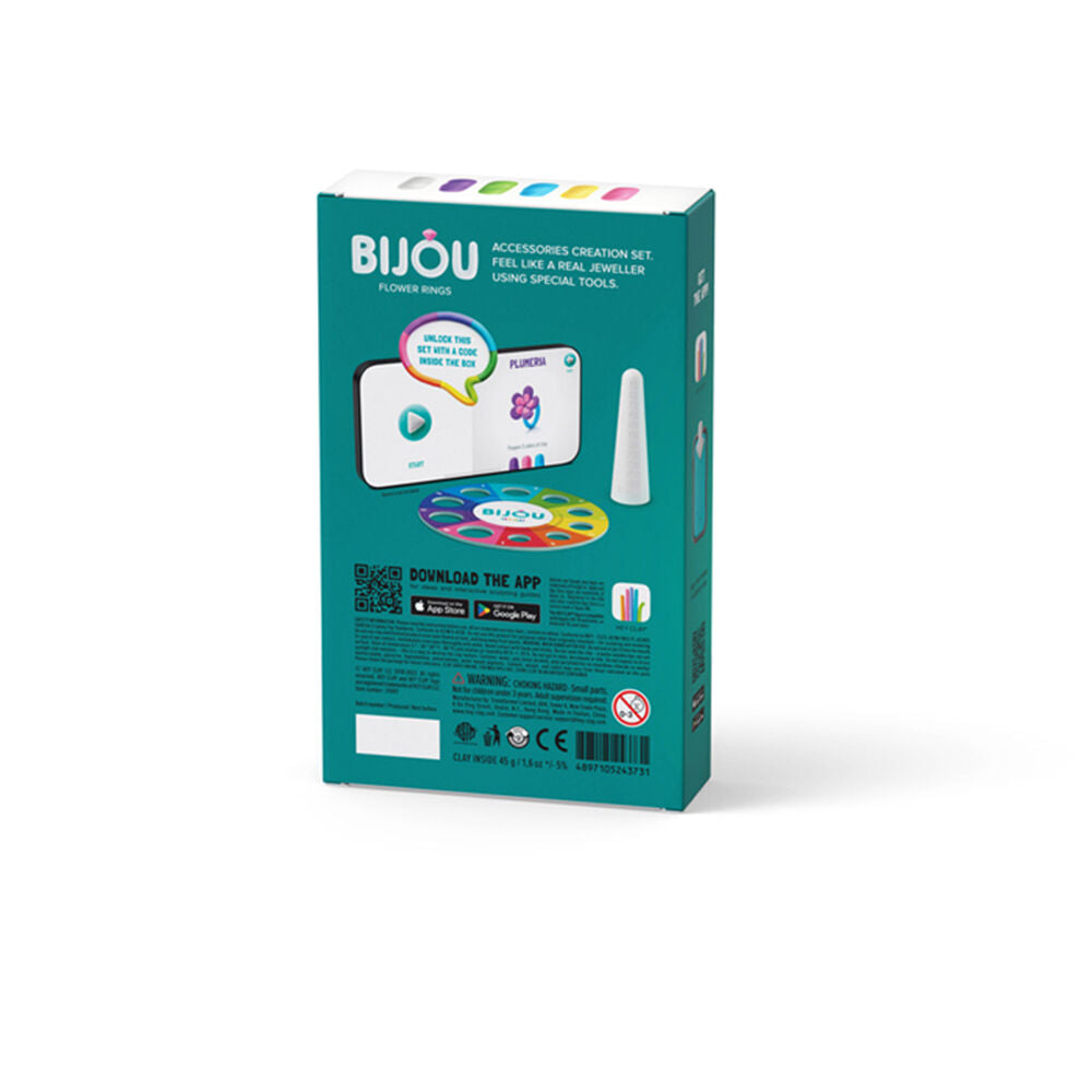 Hey Clay Bijou Flower Rings Kids Modelling-Clay Kit Multi-Coloured 3y+ (5 Pieces) — image 3