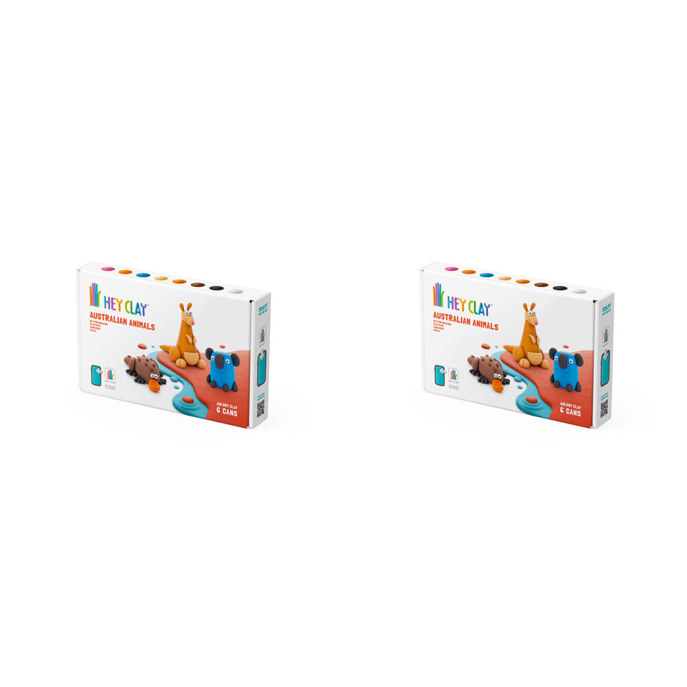 Hey Clay 6pc Hey Clay Australian Animals Medium Set Toy 22x14cm Kids 3y+ (2 Pack)