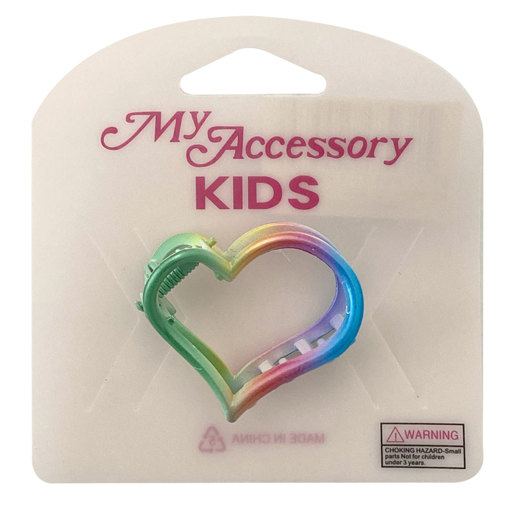 MY Accessory Kids Melrose Hair Styling Clip Metal Heart Rainbow Children 4cm (12 Pack) — image 2