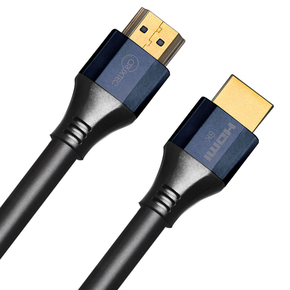 Cruxtec 1m Type a HDMI 2.1 4K/8K w/Ethernet Male to Male Cable Connector Black