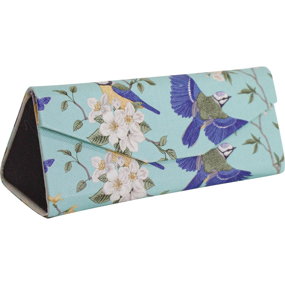 LVD Blue Birds PU/Cardboard 16cm Case Sunglasses Storage Box Triangle