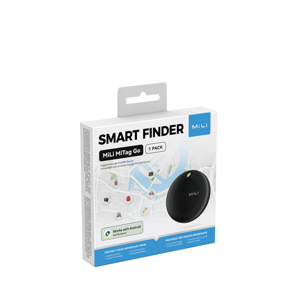 Mili MiTag Go GPS Bluetooth Tracker Android Item Finder w/ Keyring Black