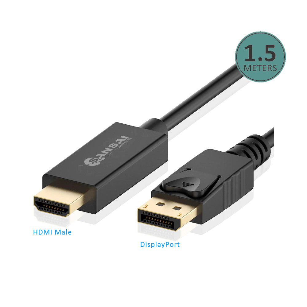 Sansai Displayport To HDMI Male To Male Monitor/TV Laptop/Computer Cable 1.5m — image 2