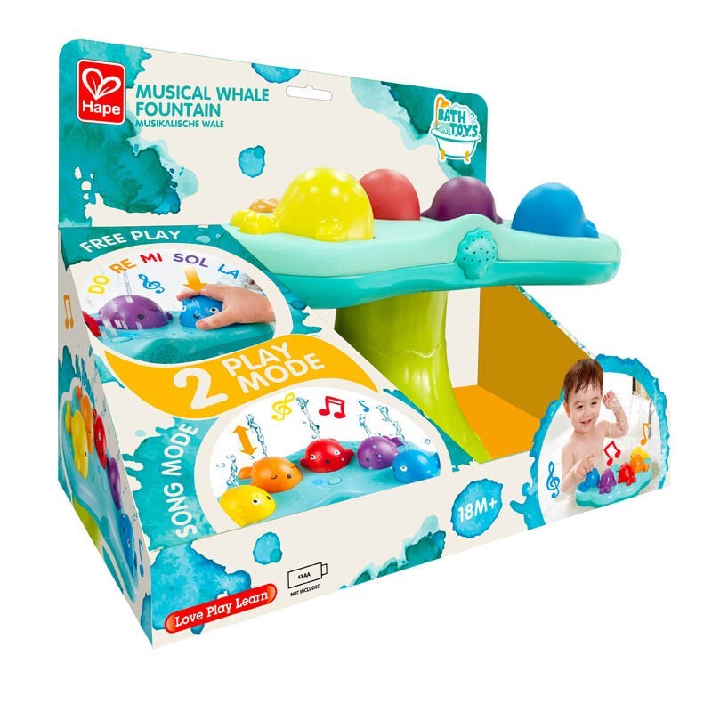 Hape Musical Whale Fountain Bath/Pool Time Fun Activity Kids/Toddler Toy 18m+