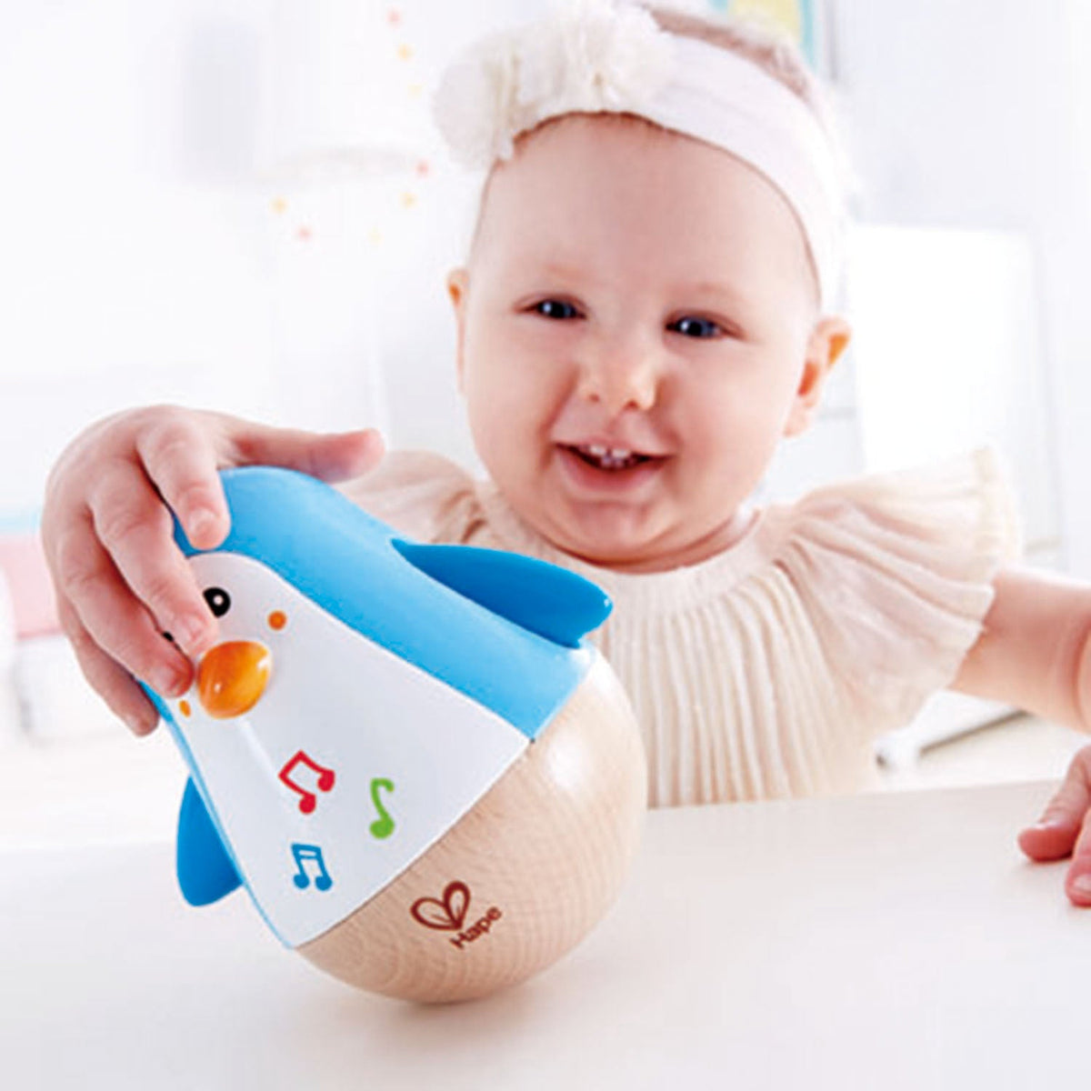 Hape Penguin Musical Wobbler Music Educational Kids/Baby Wooden Toy/Play 12m+ — image 3