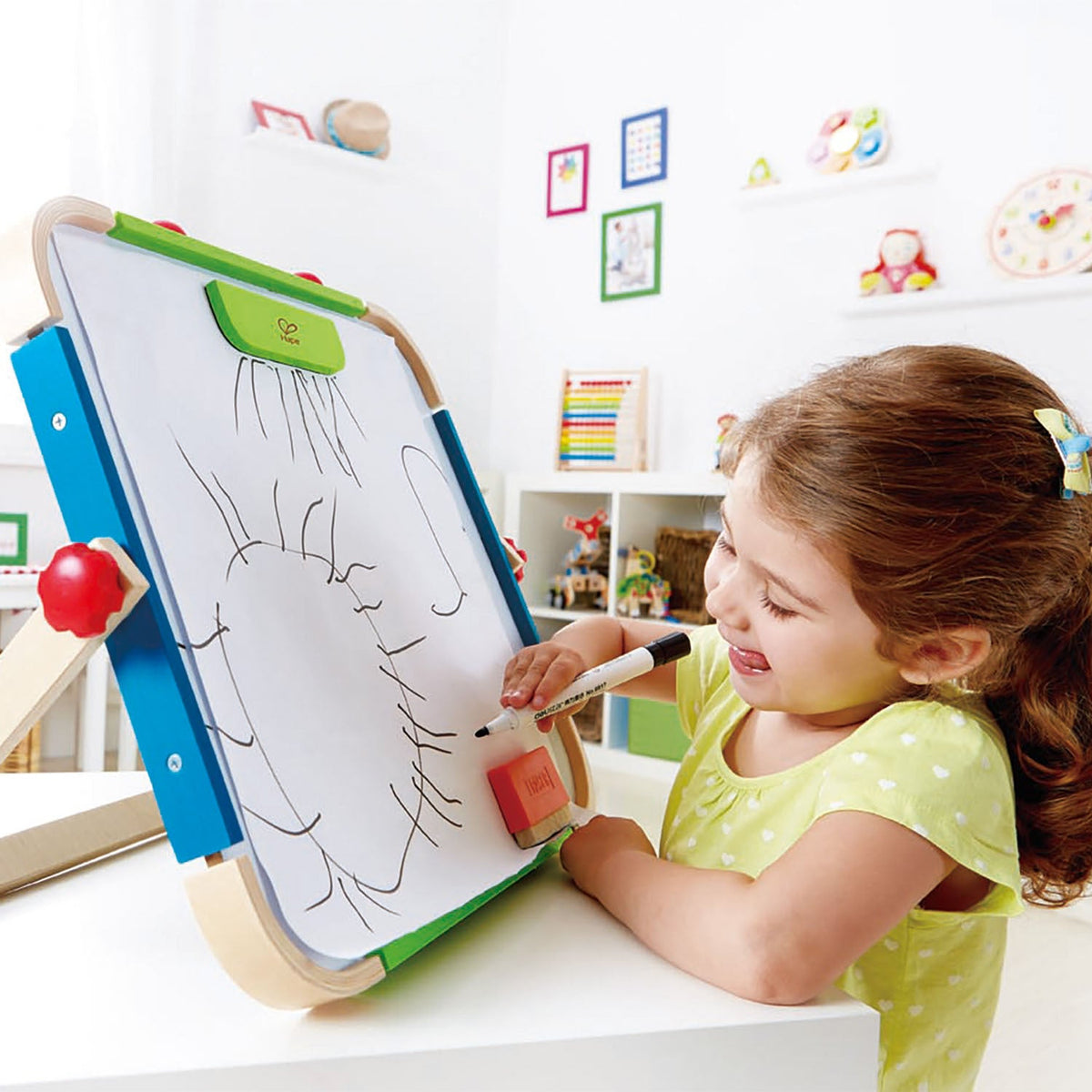 Hape Anything 51.5cm Art Tabletop Studio w/ Whiteboard/Blackoard For Kids 3+ (5 Pieces) — image 3