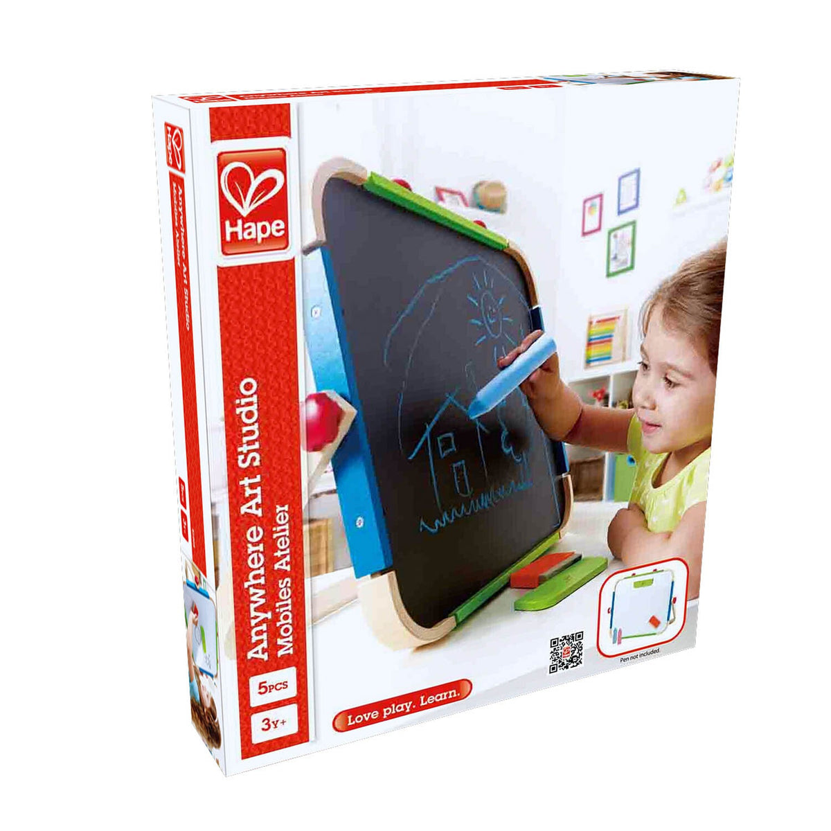 Hape Anything 51.5cm Art Tabletop Studio w/ Whiteboard/Blackoard For Kids 3+ (5 Pieces) — image 7