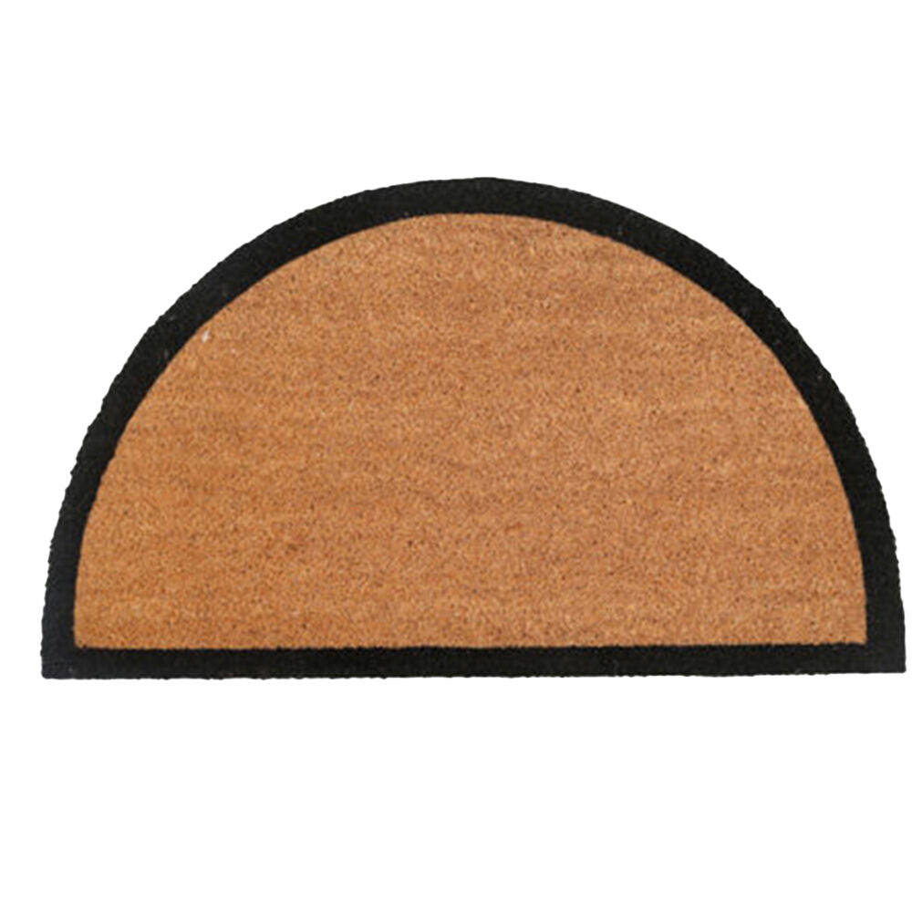 Maine and Crawford 70x40cm Classic Black Border Semi Circle Doormat