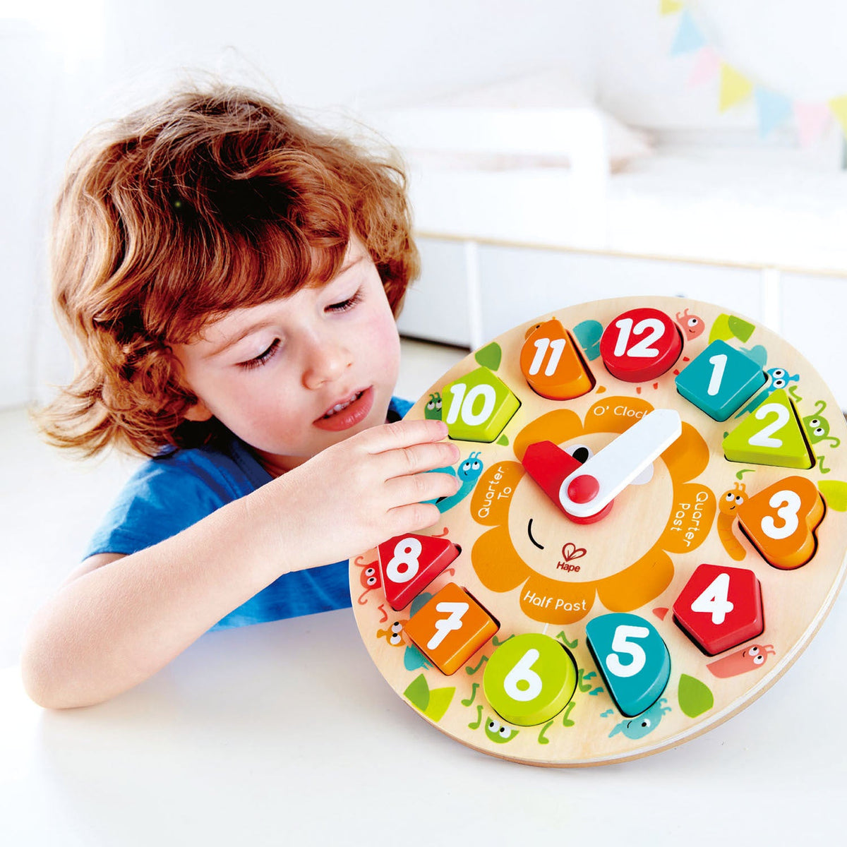Hape 23cm Chunky Clock Puzzle Educational/Activity Wooden Toy/Play Kids 3y+ (13 Pieces) — image 3