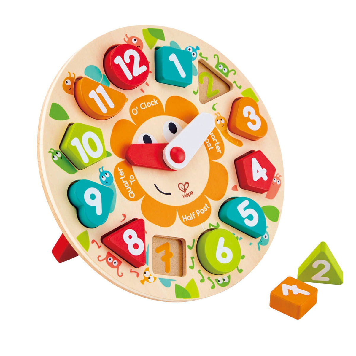 Hape 23cm Chunky Clock Puzzle Educational/Activity Wooden Toy/Play Kids 3y+ (13 Pieces)
