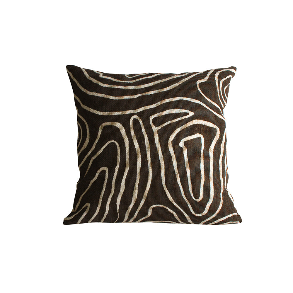 Maine & Crawford Ichiko 50x50cm Cotton Swirl Print Cushion Sofa/Bed Decor Brown