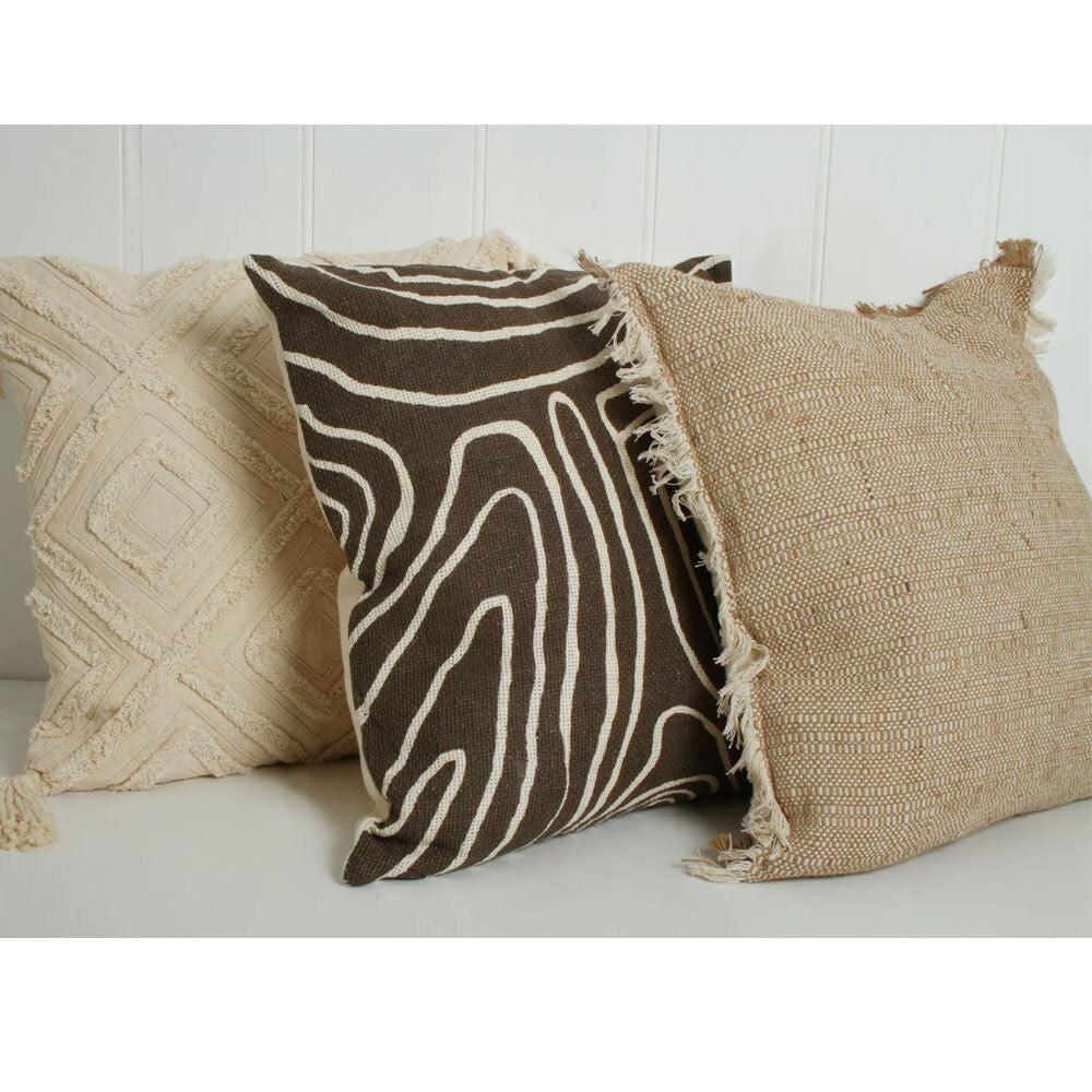 Maine & Crawford Ichiko 50x50cm Cotton Swirl Print Cushion Sofa/Bed Decor Brown — image 5