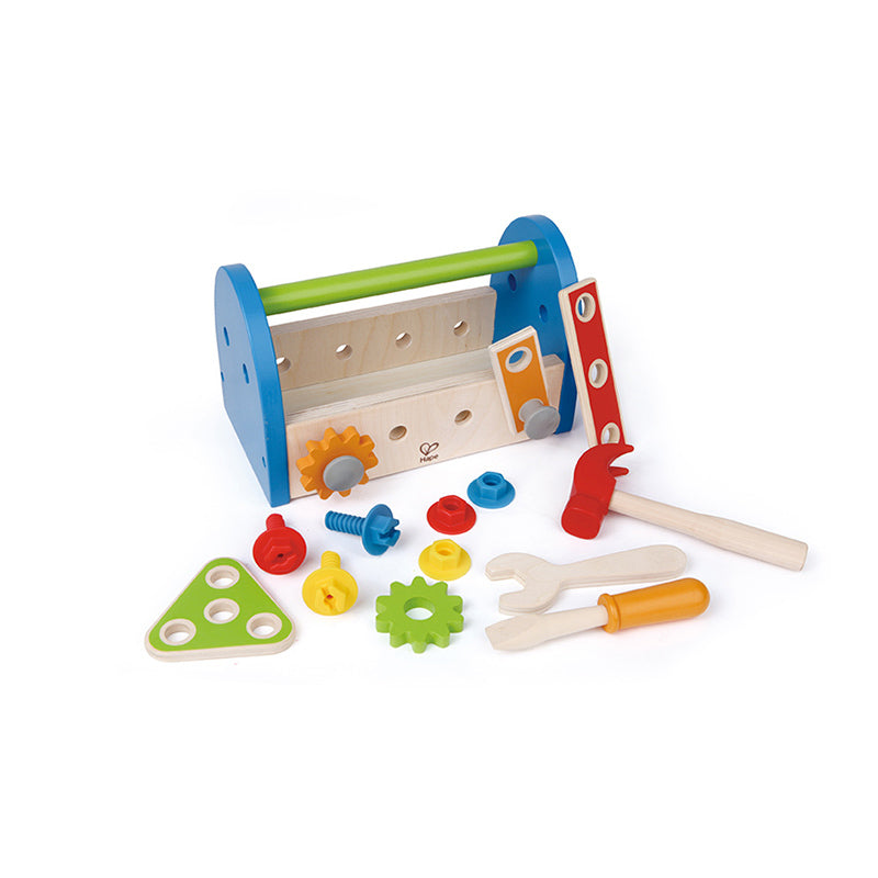 Hape Fix-It Tool Box Kids/Children Pretend Construction Kit 3y+ Wooden Toy (17 Pieces)