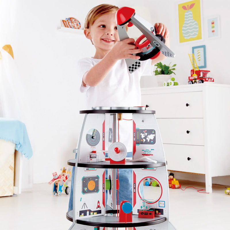Hape 74cm Four Stage Rocket Ship Kids/Toddler Vehicle Wooden Toy 3y+ (20 Pieces) — image 4