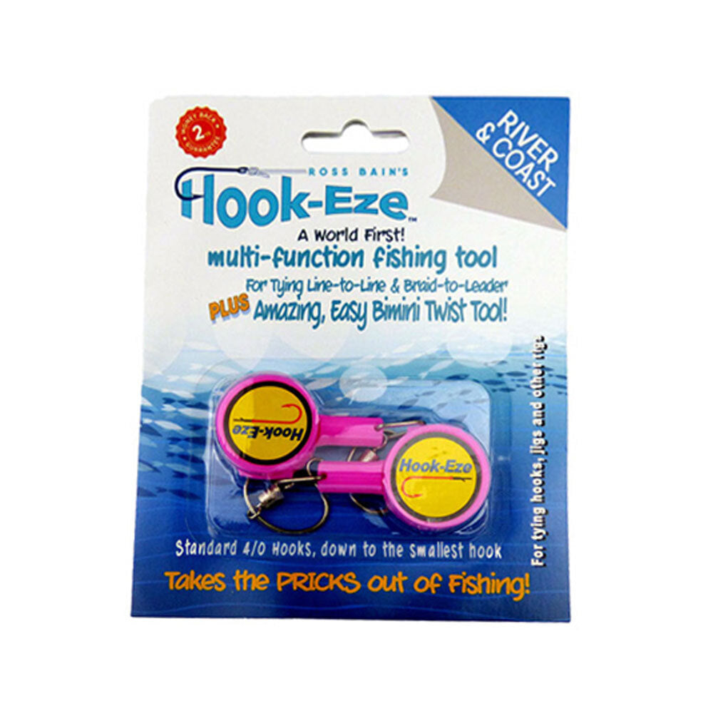 Hookeze Fishing Knot Tying Tool/Quick Hook/Rigs Line Standard Pink (2 Pieces)