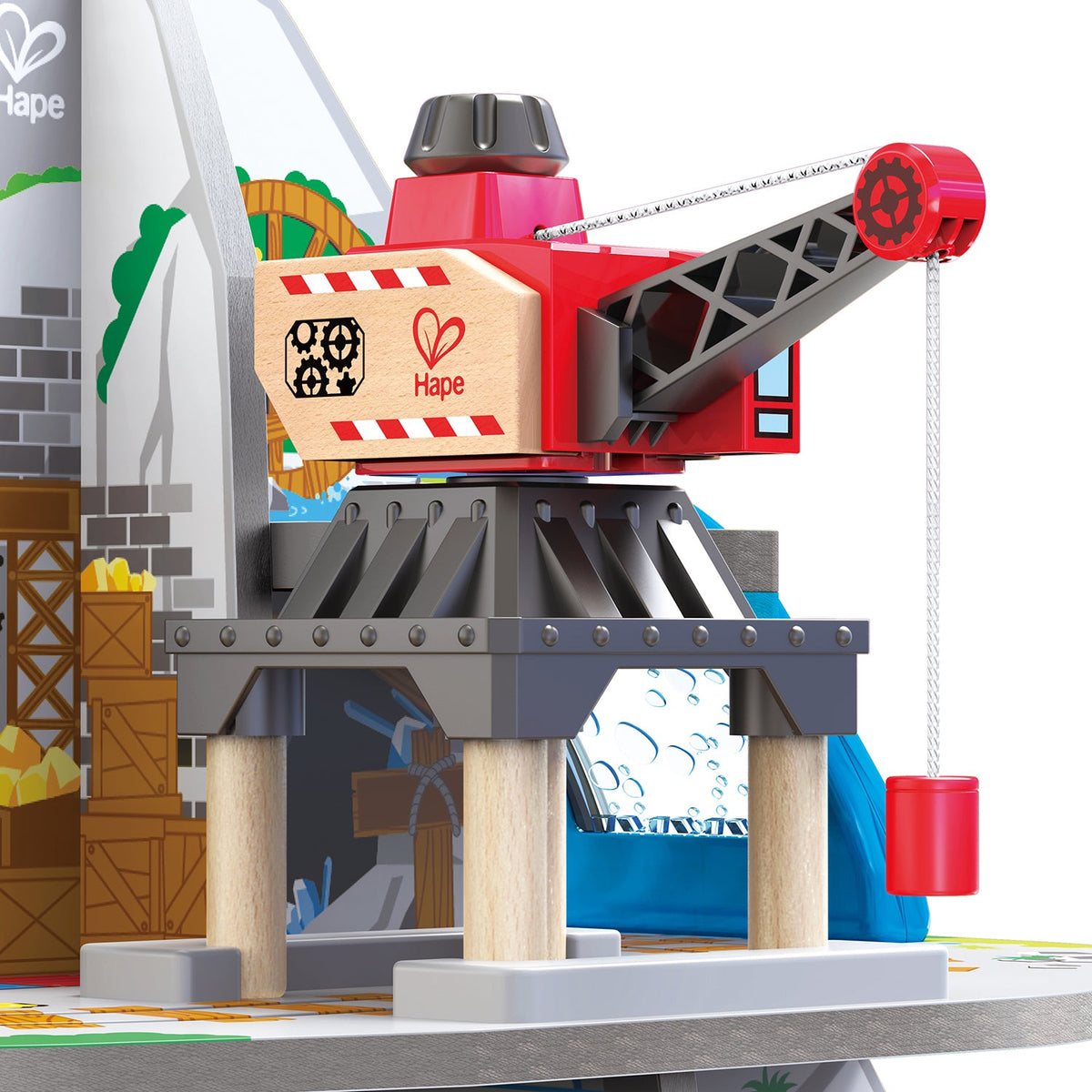 Hape 92cm Mighty Mountain Mine Set w/Train Rail Kids/Toddler 3y+ Play Wooden Toy — image 8