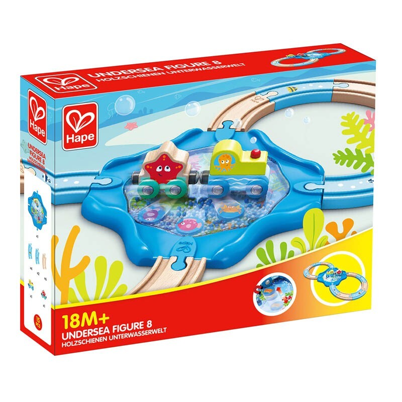 Hape Undersea Figure 8 Sensory Stimulating Rail Playset Kids Activity Toy 18m+