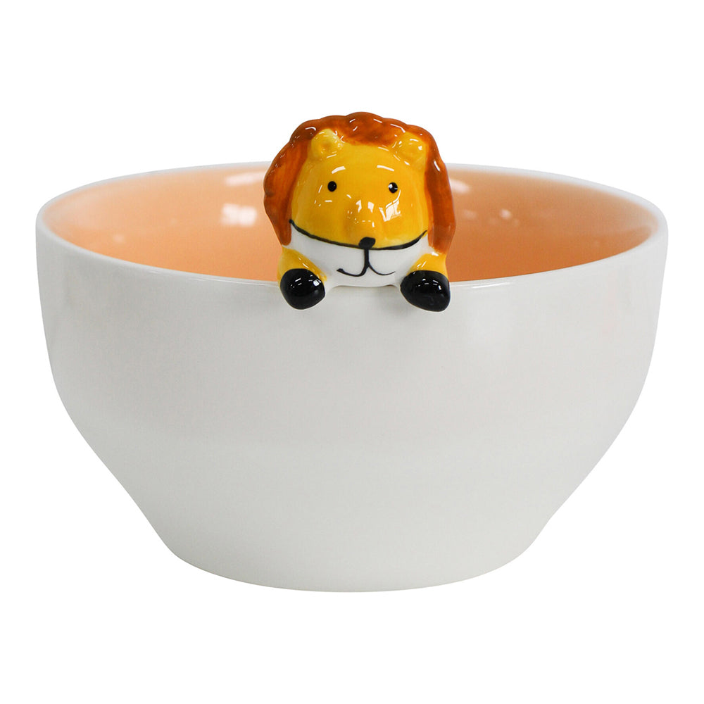LVD Porcelain 16cm Lion Serving Side Food Snack Bowl Round Serve Tableware White