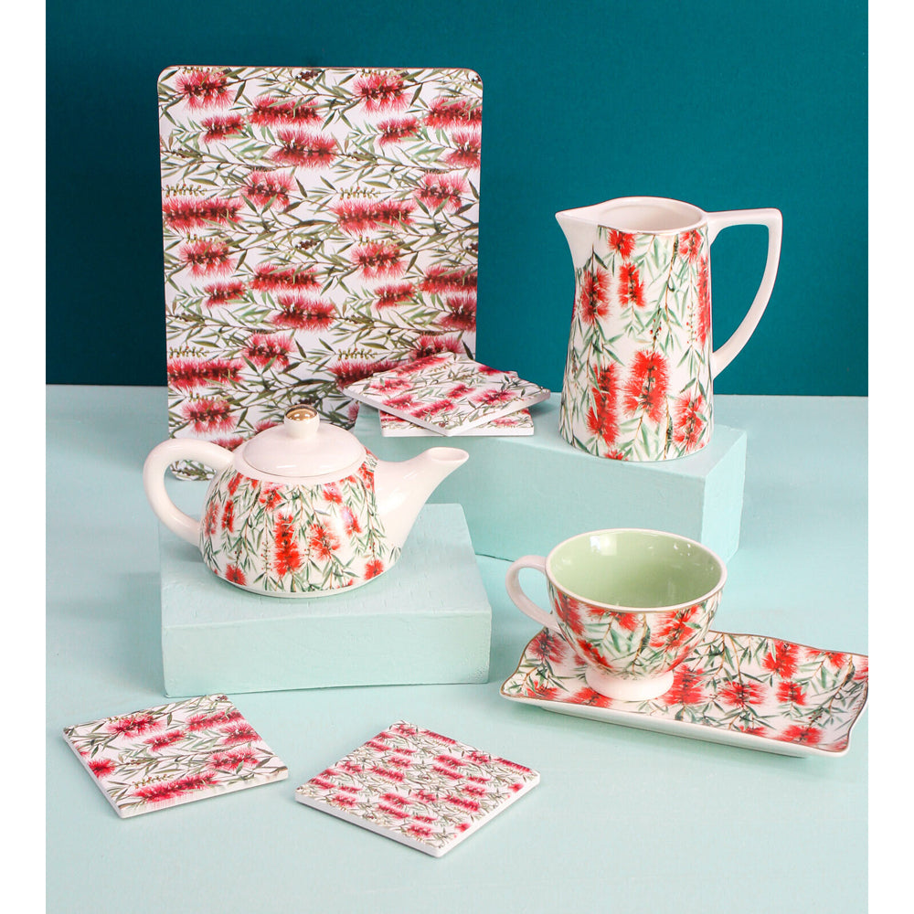 LVD Bottlebrush Porcelain 20x12cm Floral Food Plate Decorative Tableware Rectangle — image 2