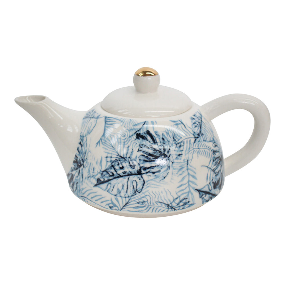 LVD Island Blue 19.5cm Teapot Porcelain Decorative Brewing Container Pot w/ Handle