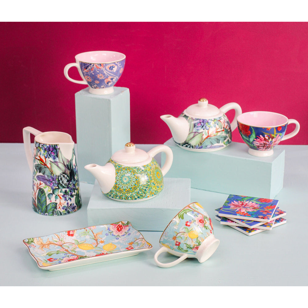 LVD Tropics 19.5cm Teapot Porcelain Decorative Tea Brewing Container Pot w/ Handle — image 2