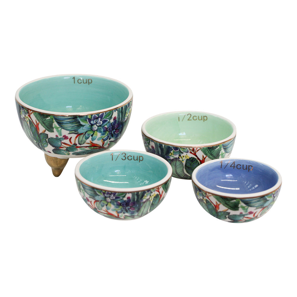 LVD Tropic Porcelain Reusable Measuring Cup Baking/Cooking Kitchen Accessory Set (4 Pieces)
