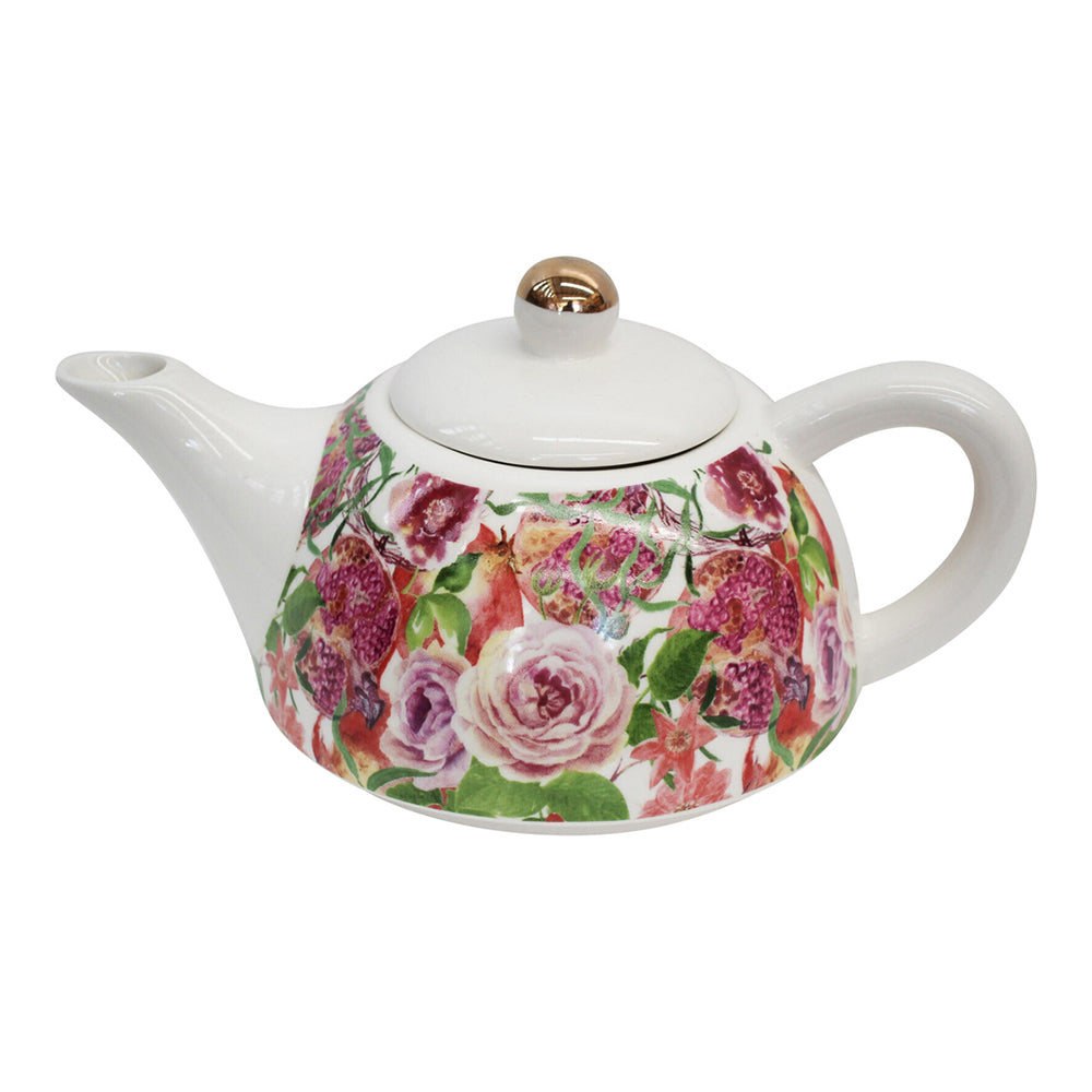 LVD Pomegranate New 19.5cm Teapot Porcelain Decorative Tea Brewing Pot w/ Handle