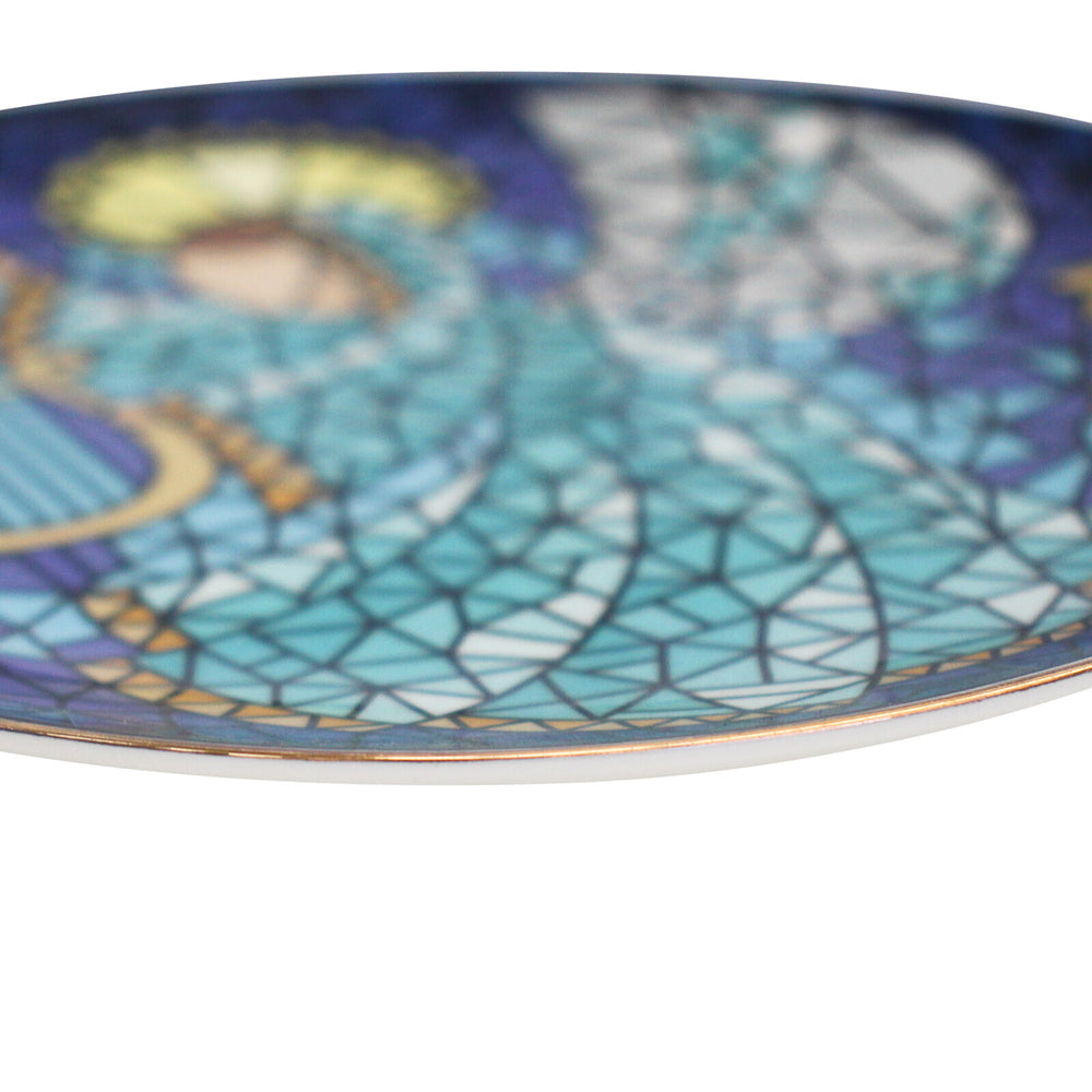 LVD Porcelain Christmas Angel Cake Plate Home/Kitchen Decor 15x15cm Blue — image 3