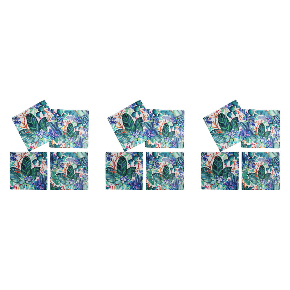 LVD 4pc LVD Porcelain Coasters Tropics Mat/Pad Home/Kitchen Decor 10cm Square (3 Pack)