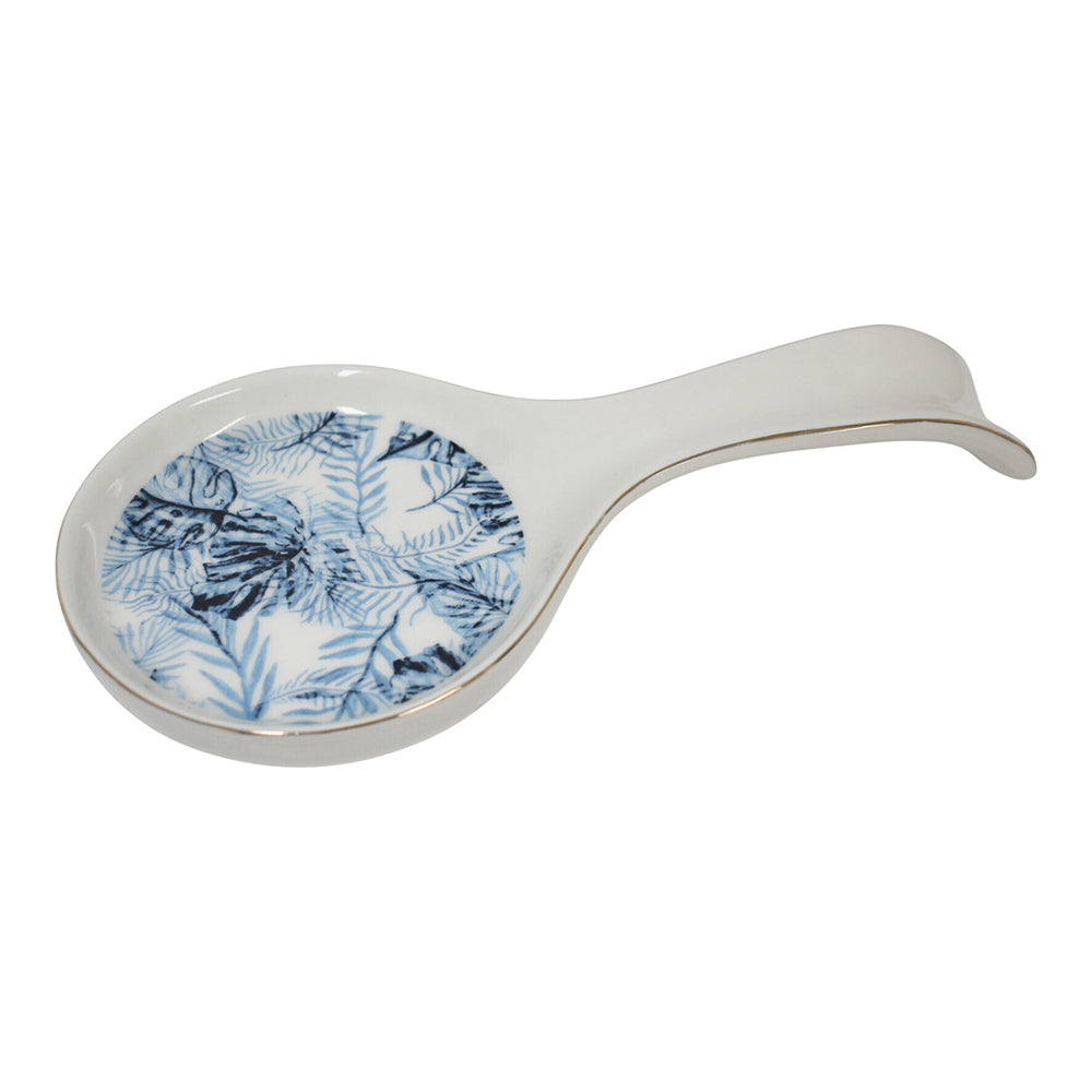 LVD Porcelain 23cm Spoon Rest Utensil Holder Home/Kitchen Cooking Rack Island Blue