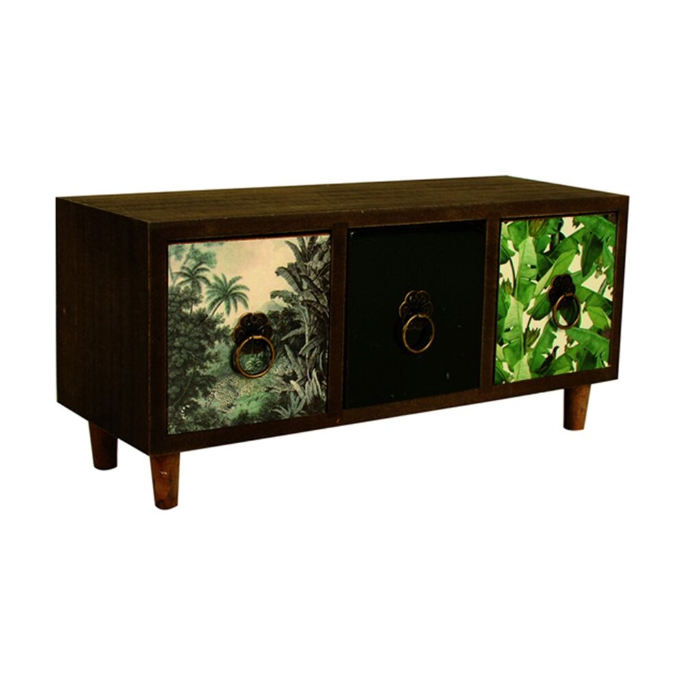 Maine & Crawford 3-Draw Lucaz Jungle 28cm Mini Drawer Cabinet Home Furniture