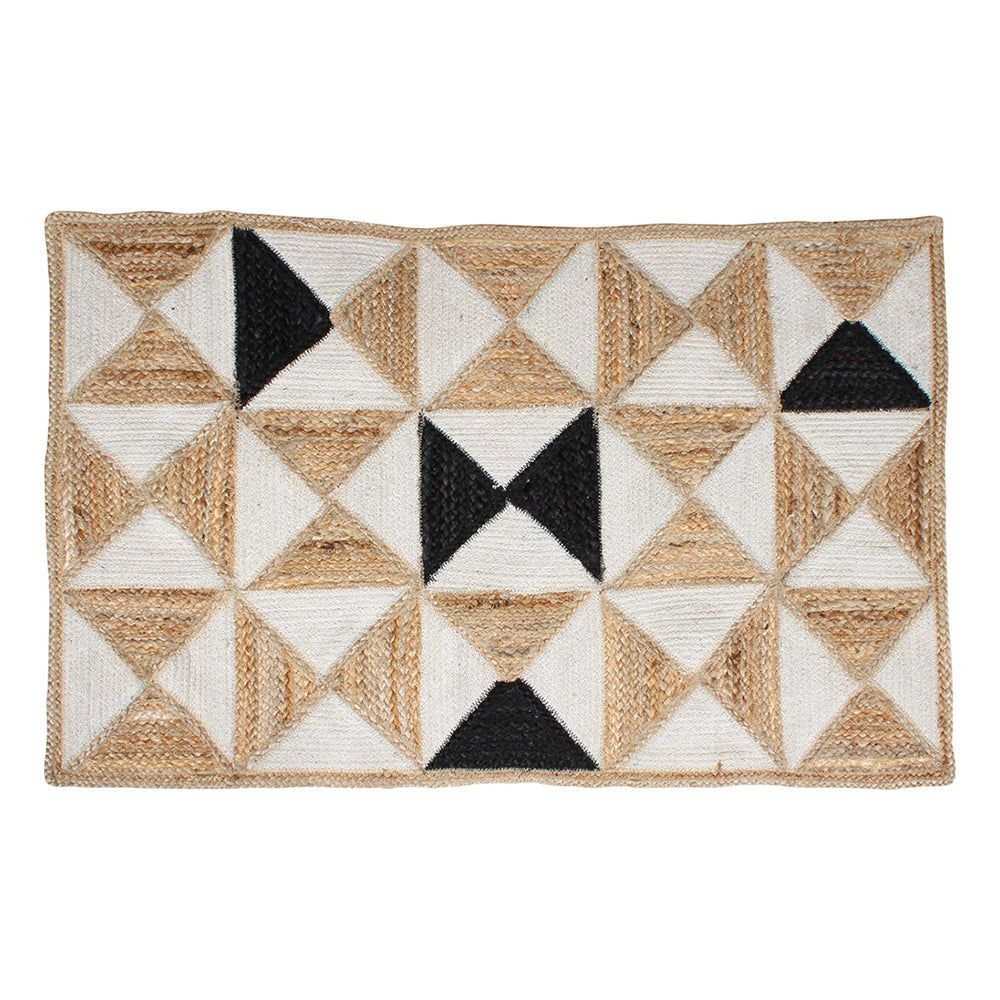 Maine & Crawford Holi 90x60cm Cotton Jute Braided Rug Prism Home Carpet Natural