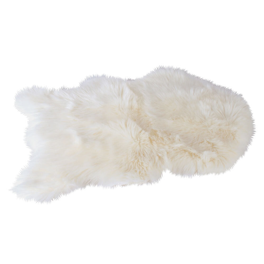Maine & Crawford Emery 90x60cm Faux Pelt Rug Floor Mat Home Carpet Decor White