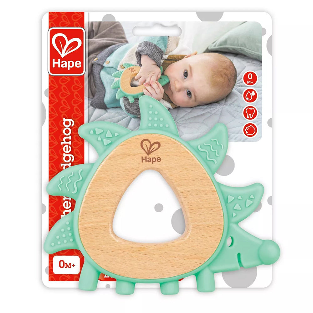 Hape Teether Hedgehog Baby Soothing Infants Child-Safe Toy Green/Brown 0M+