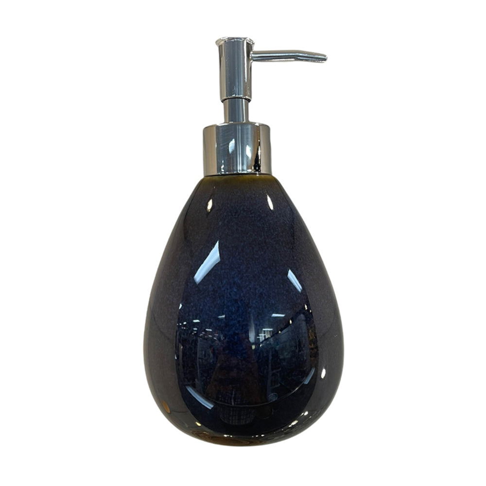 Home Expression 18x9cm Bathroom Stone Liquid Soap Pump Dispenser Bottle Blue