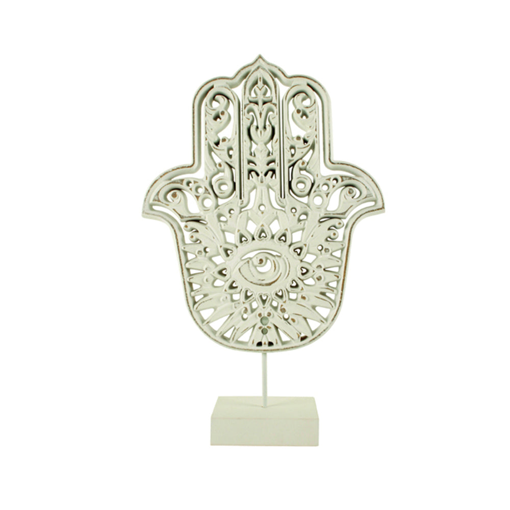 Maine & Crawford Karma 39cm Hand On Stand Ornament Sculpture Home Decor White